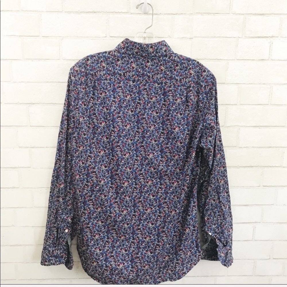 J.Crew Factory Men’s slim navy floral button up - Picture 3 of 7